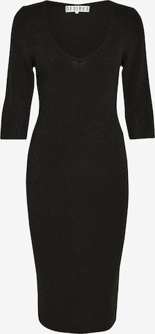 DESIRES Úpletové šaty 'Leila' – černá: přední strana