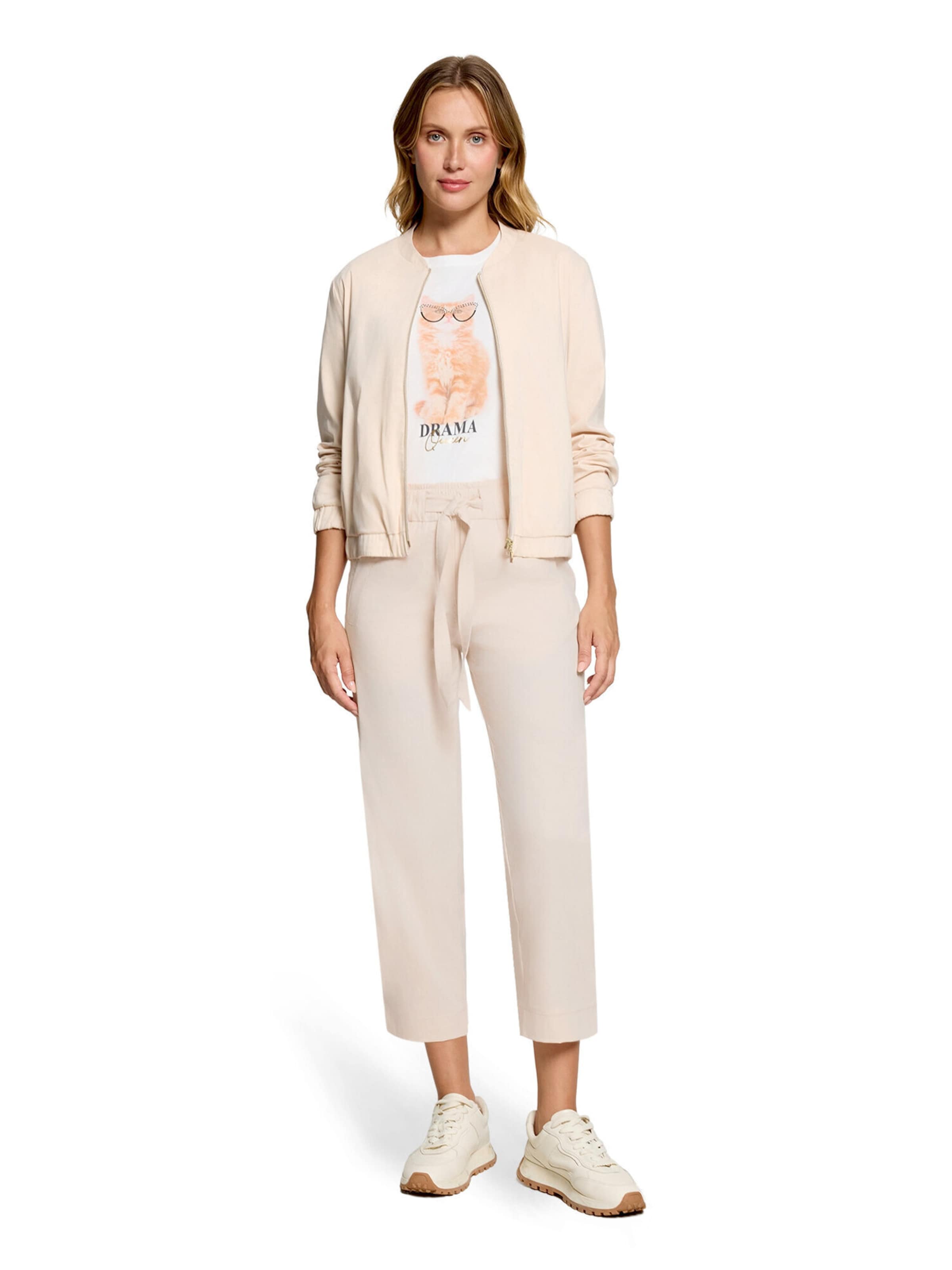 Slimfit Pantaloni con pieghe di Betty & Co in beige