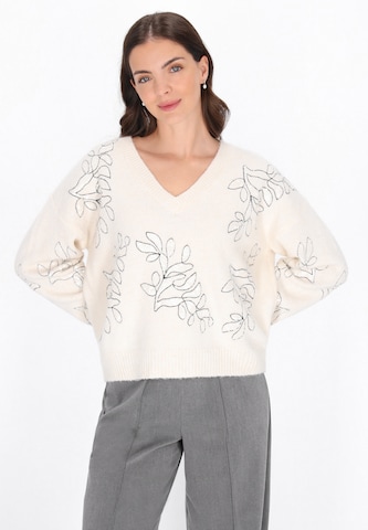 Pull-over Usha en beige : devant