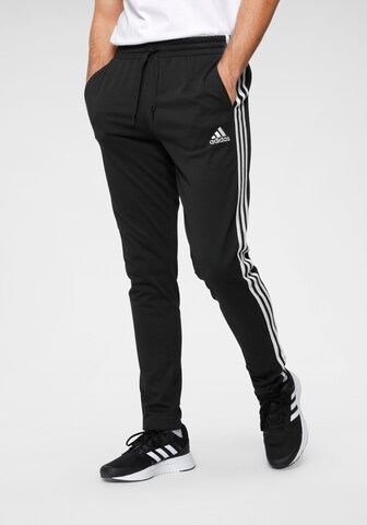 ADIDAS SPORTSWEAR Tapered Urheiluhousut 'Essentials' värissä musta: etupuoli