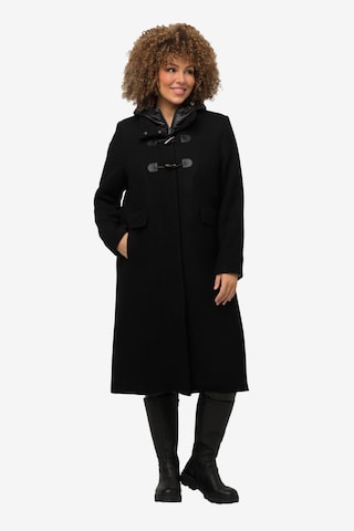 Ulla Popken Between-Seasons Coat in Black: front