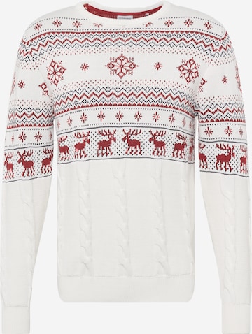 Lindbergh Sweater 'Xmas' in Beige: front