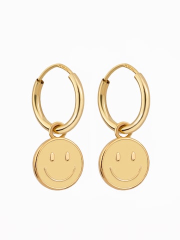 paeoni colors Earrings 'Smiley Hoop' in Yellow: front