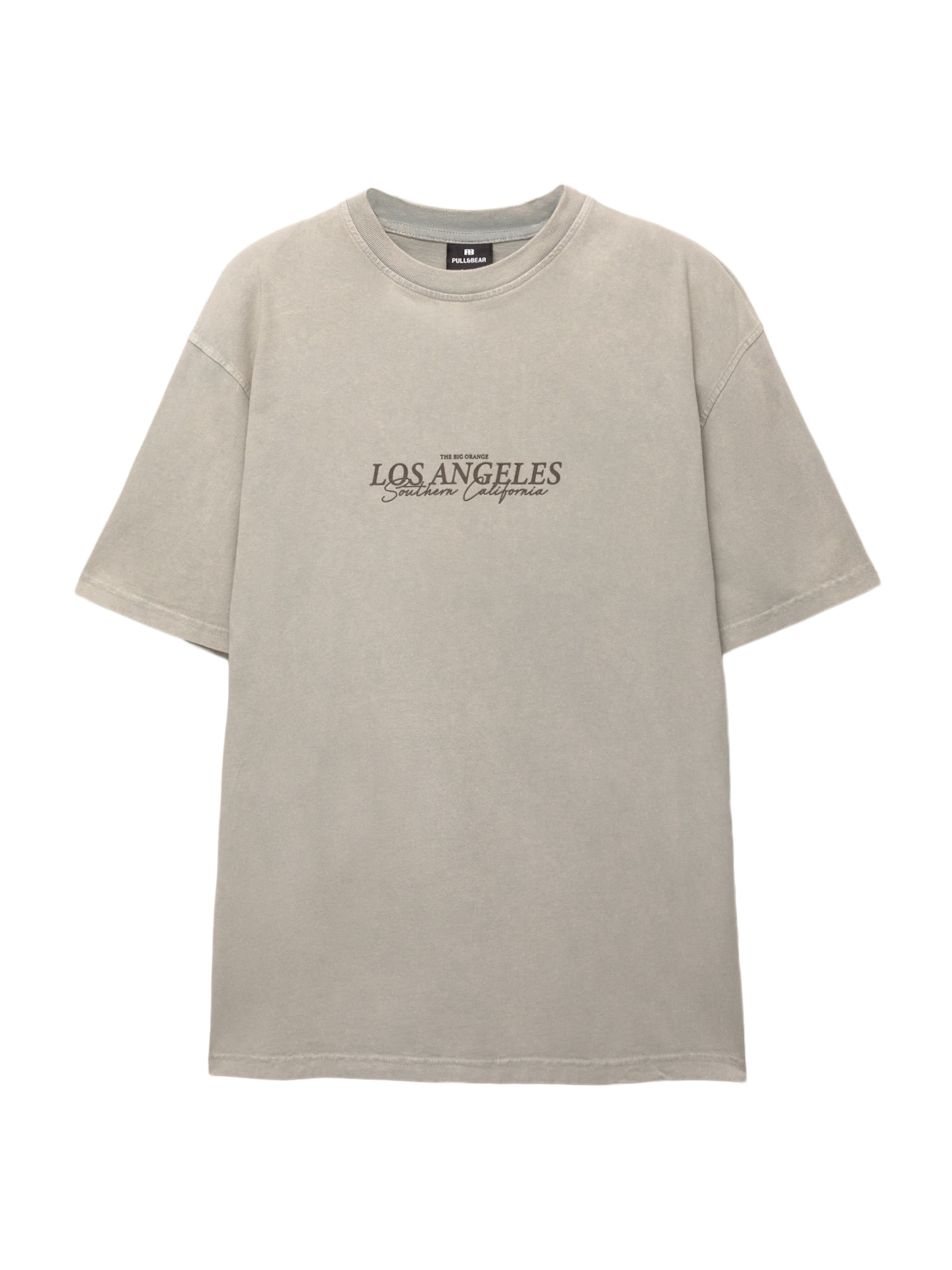 T-Shirt 'LOS ANGELES' Pull&Bear en gris : devant