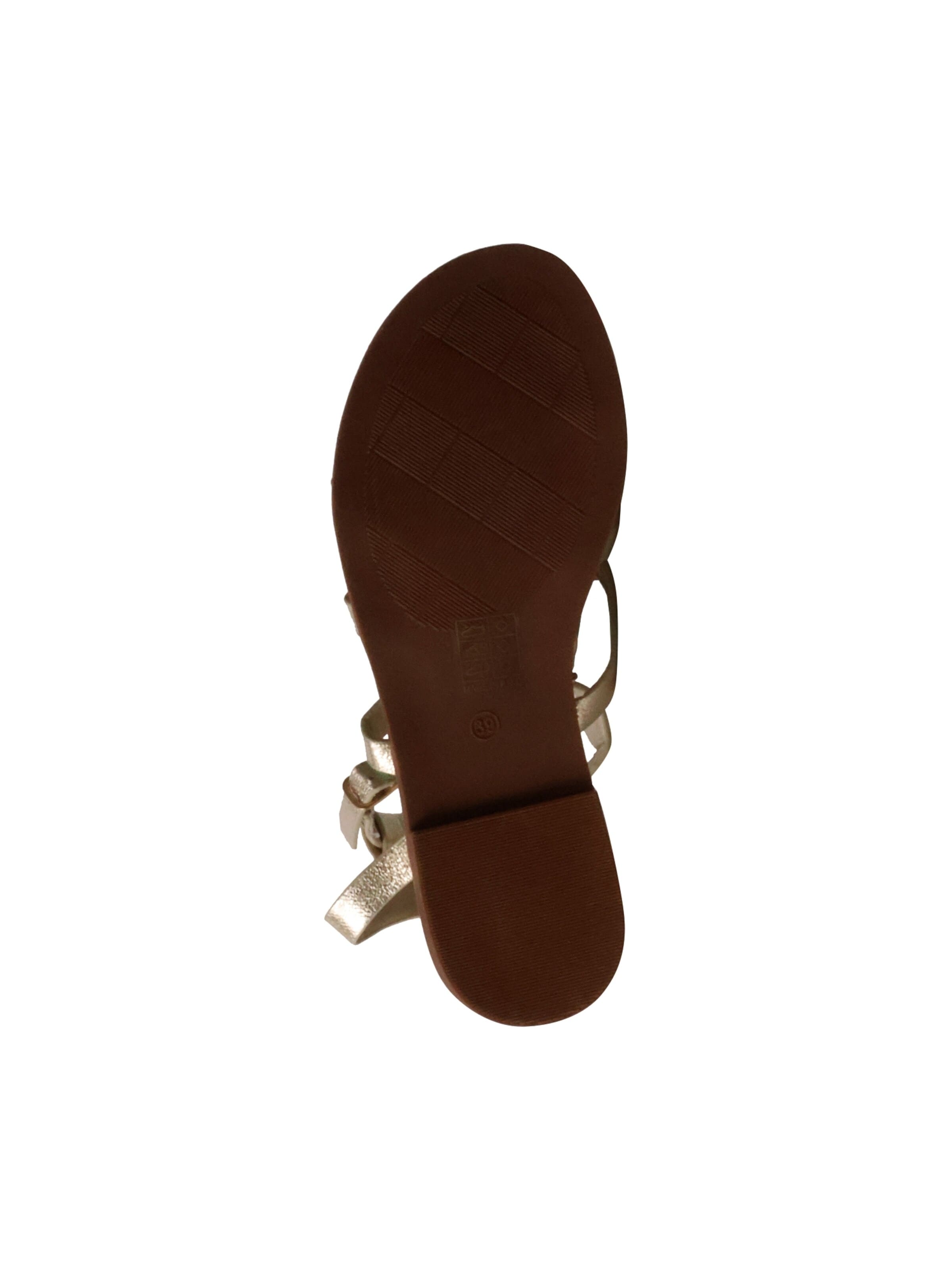 Super Mode - Sandalias 'Flache Riemchensandalen von Joalice' en oro