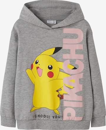 NAME IT Bluzka sportowa 'NKFNISARA POKEMON' w kolorze szary: przód