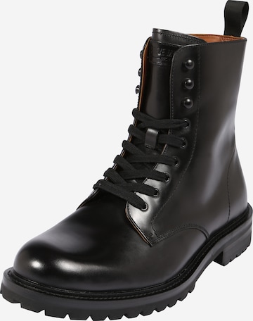 STEVE MADDEN Lace-Up Boots 'Kommbat' in Black: front