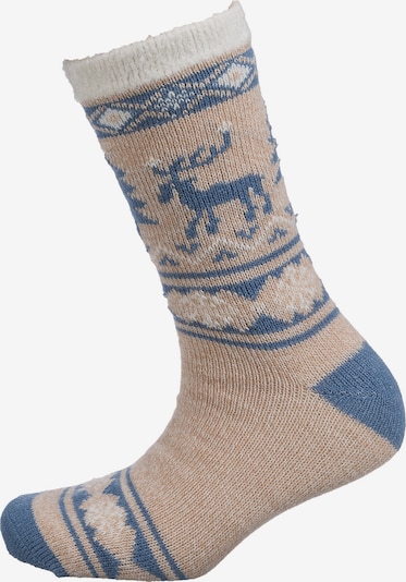 camano Socken in hellbeige / rauchblau, Produktansicht