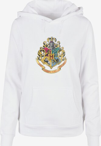 ABSOLUTE CULT Sweatshirt 'Harry Potter Distressed Hogwarts Crest' in Wit: voorkant