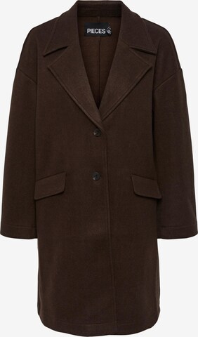 PIECES Between-Seasons Coat 'NATHALIA' in Brown: front