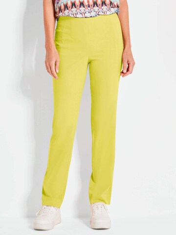 Coupe slim Pantalon 'Louisa' Goldner en jaune : devant