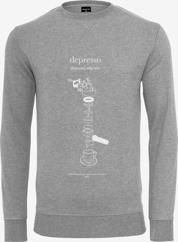 Sweat-shirt 'Depresso' MT Upscale en gris : devant