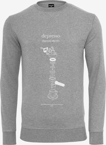 MT Upscale Sweatshirt 'Depresso' in Grijs: voorkant