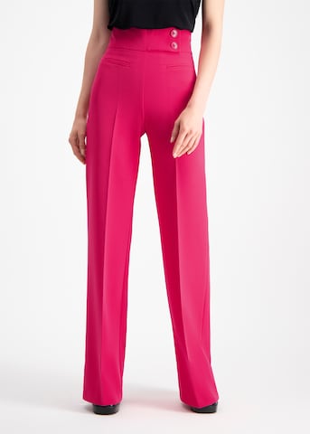 Nicowa Wide leg Pleated Pants 'Coreana' in Pink: front