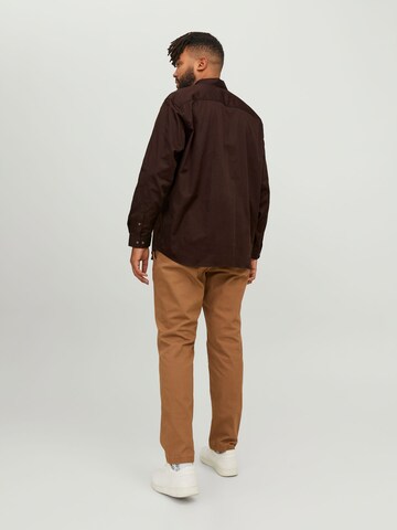 Jack & Jones Plus Comfort fit Overhemd in Bruin