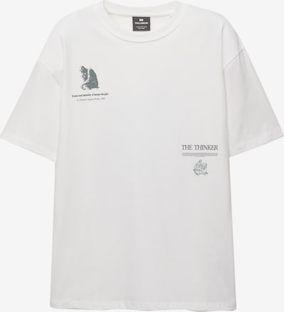 Pull&Bear Paita 'THE THINKER' värissä opaali / harmaa / grafiitti / valkoinen, Tuotenäkymä