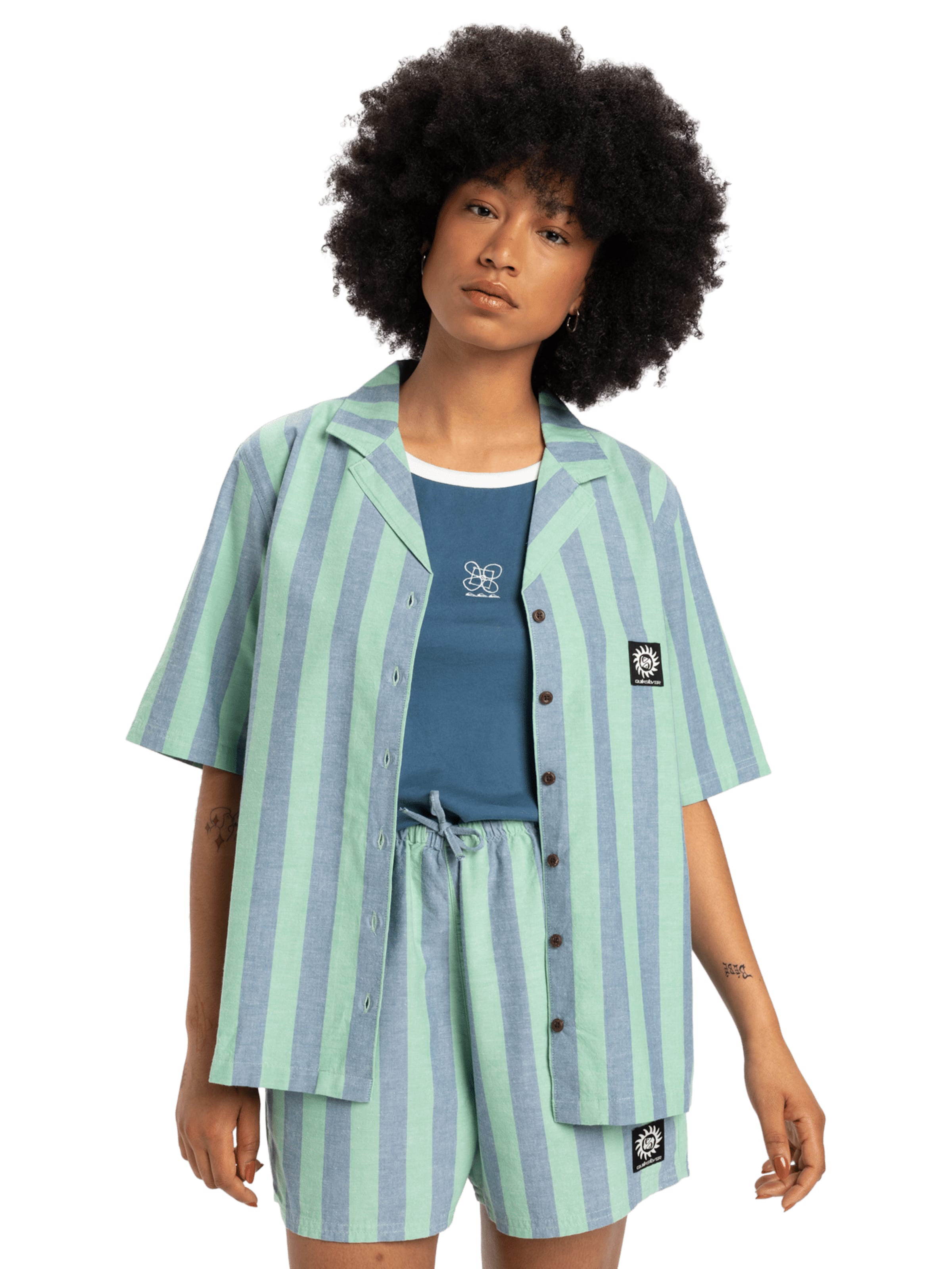 Chemisier 'Dad' QUIKSILVER en bleu : devant