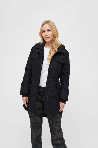 Brandit Between-seasons parka 'Marsh Lake' in Black: front