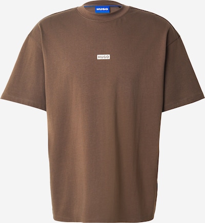 HUGO Majica 'Nalono' u smeđa / bijela, Pregled proizvoda