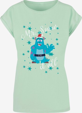 ABSOLUTE CULT Shirt 'Disney 100 - Sully Mr Snow It All' in Groen: voorkant