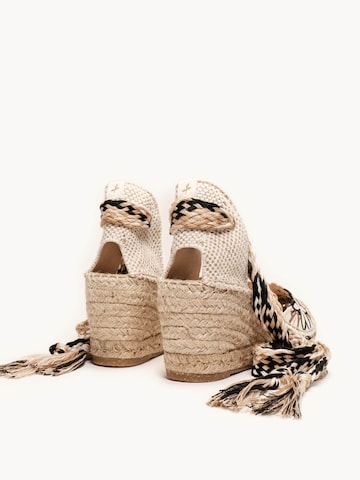 Alhamas Sandaal 'Alpargata Cuña 7 cm' in Beige