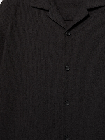 Pull&Bear Comfort fit Button Up Shirt in Black
