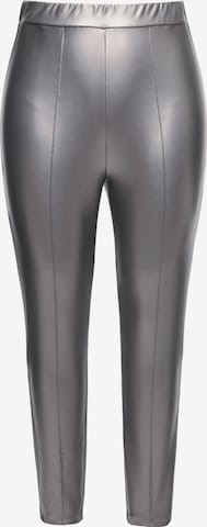 Skinny Leggings Ulla Popken en argent : devant