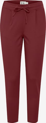 ICHI Pleat-Front Pants 'KATE' in Red: front