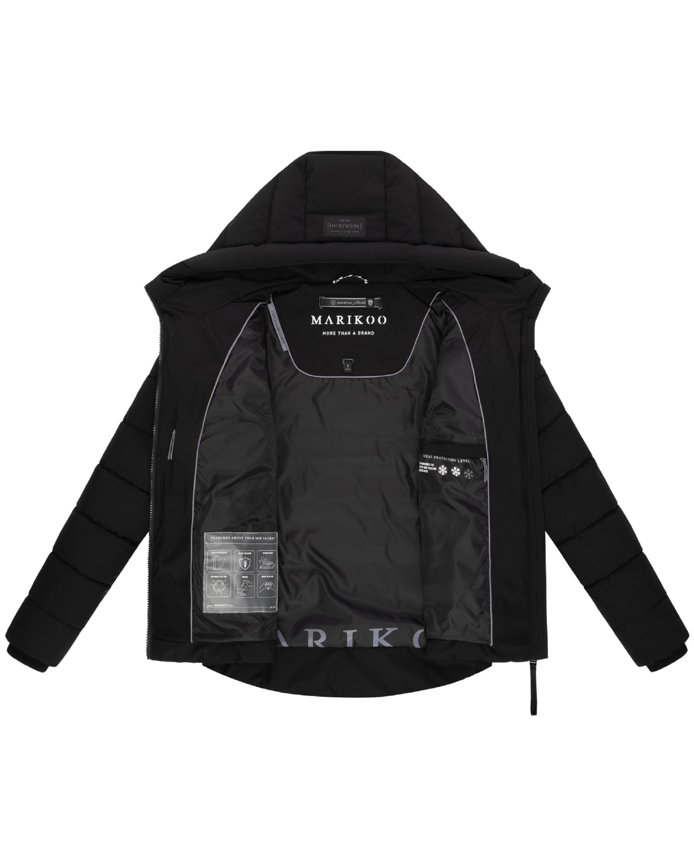 MARIKOO Winter Jacket 'Tayenaa 16' in Black