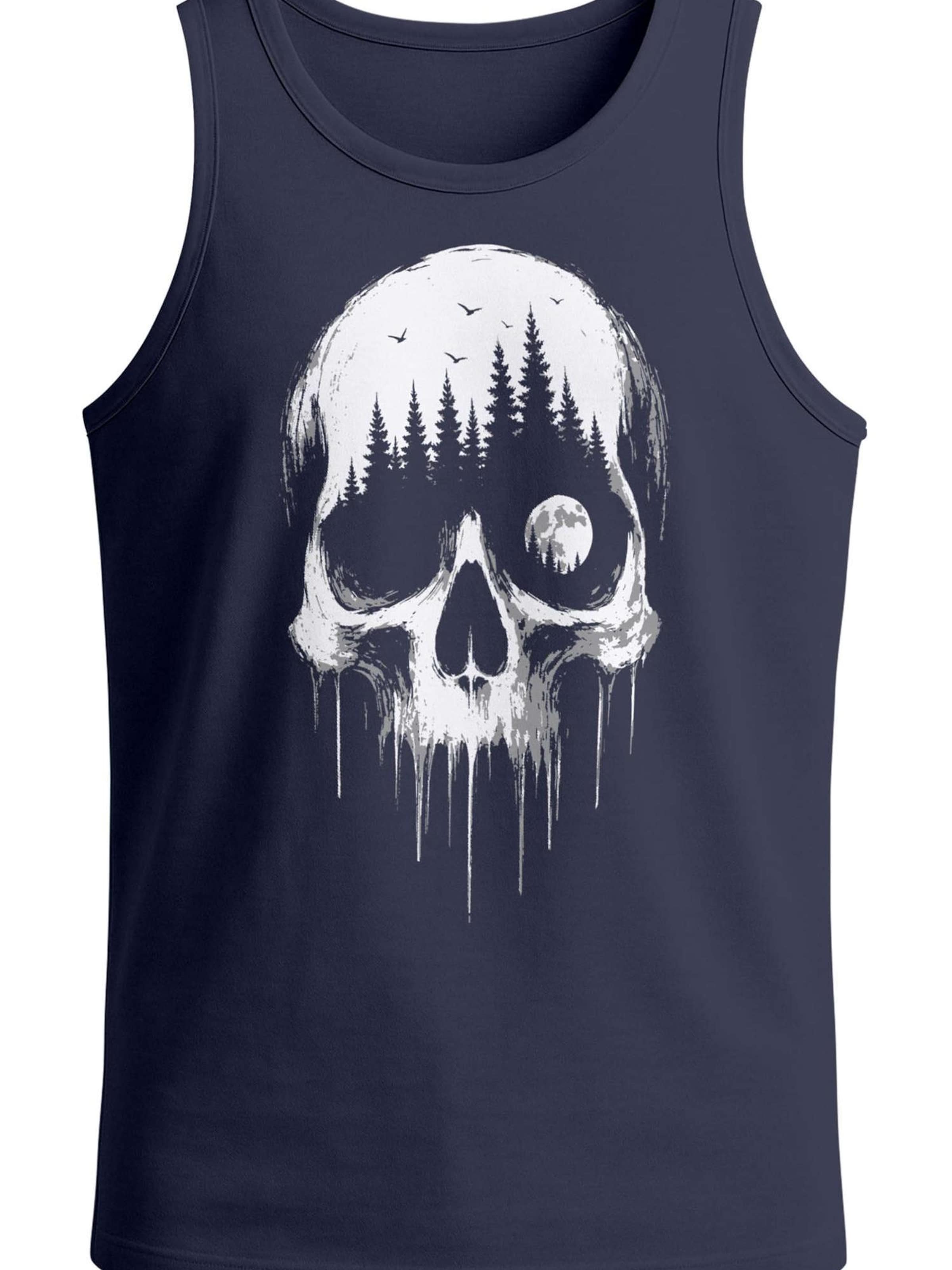 Neverless Shirt 'Skull Hiking' in Blue