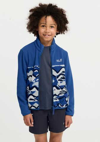 JACK WOLFSKIN Fleece Jacket in Blue: front