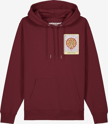 Felpa ' Tarot The Pizza ' di Watapparel in rosso: frontale
