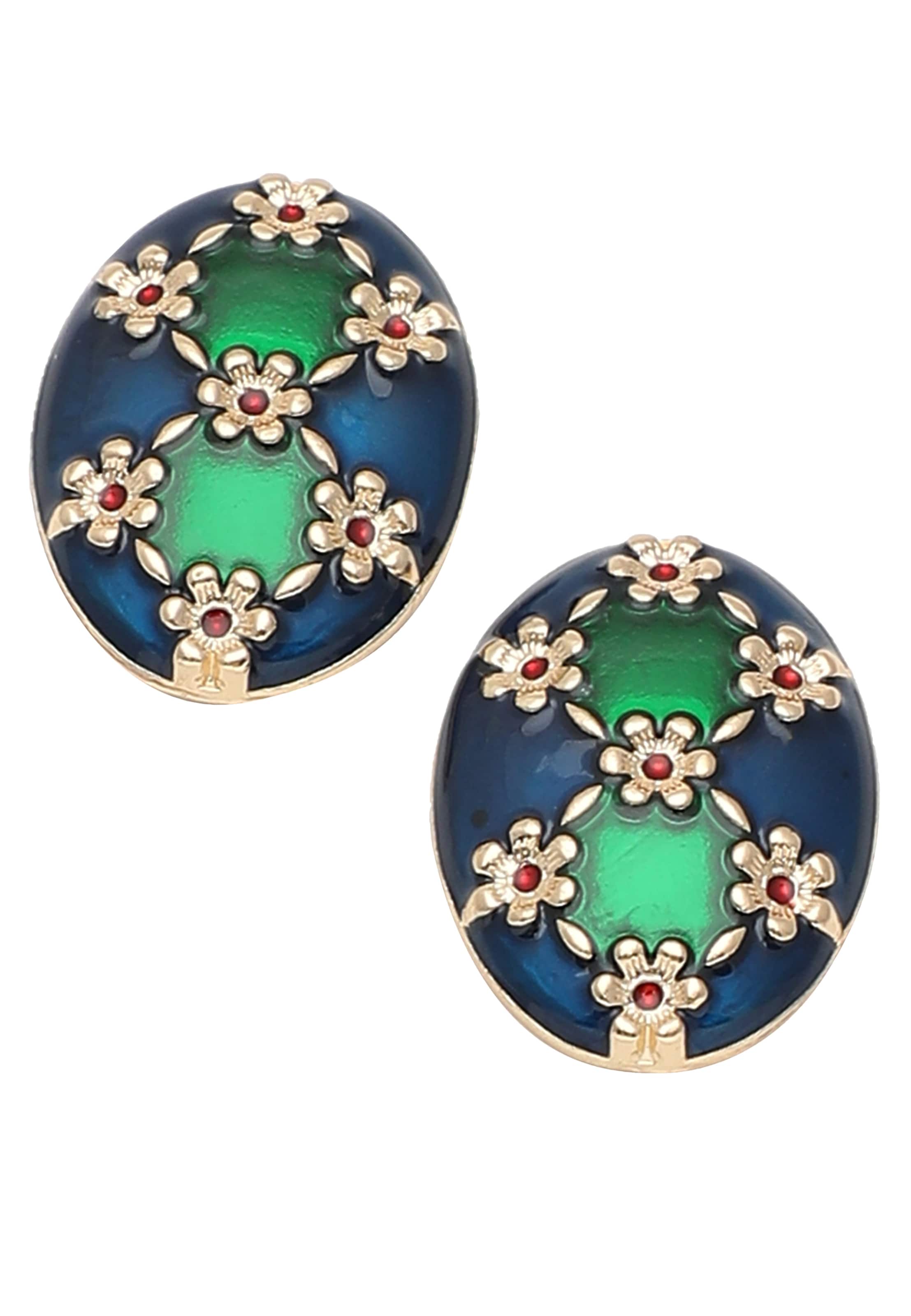 Boucles d'oreilles 'Abbye' SOHI en vert : devant