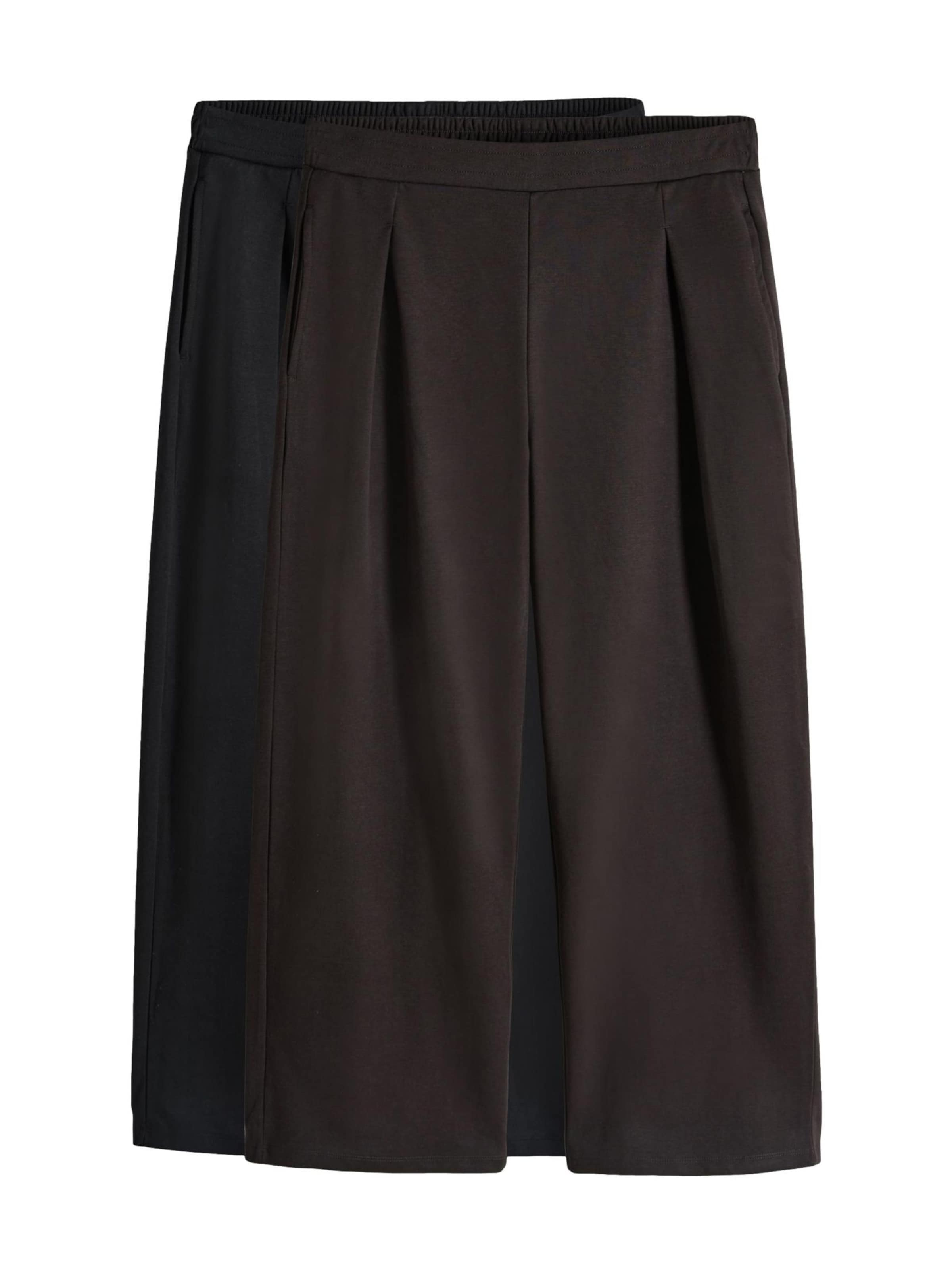 The Set Bő szár Élére vasalt nadrágok - barna: elől