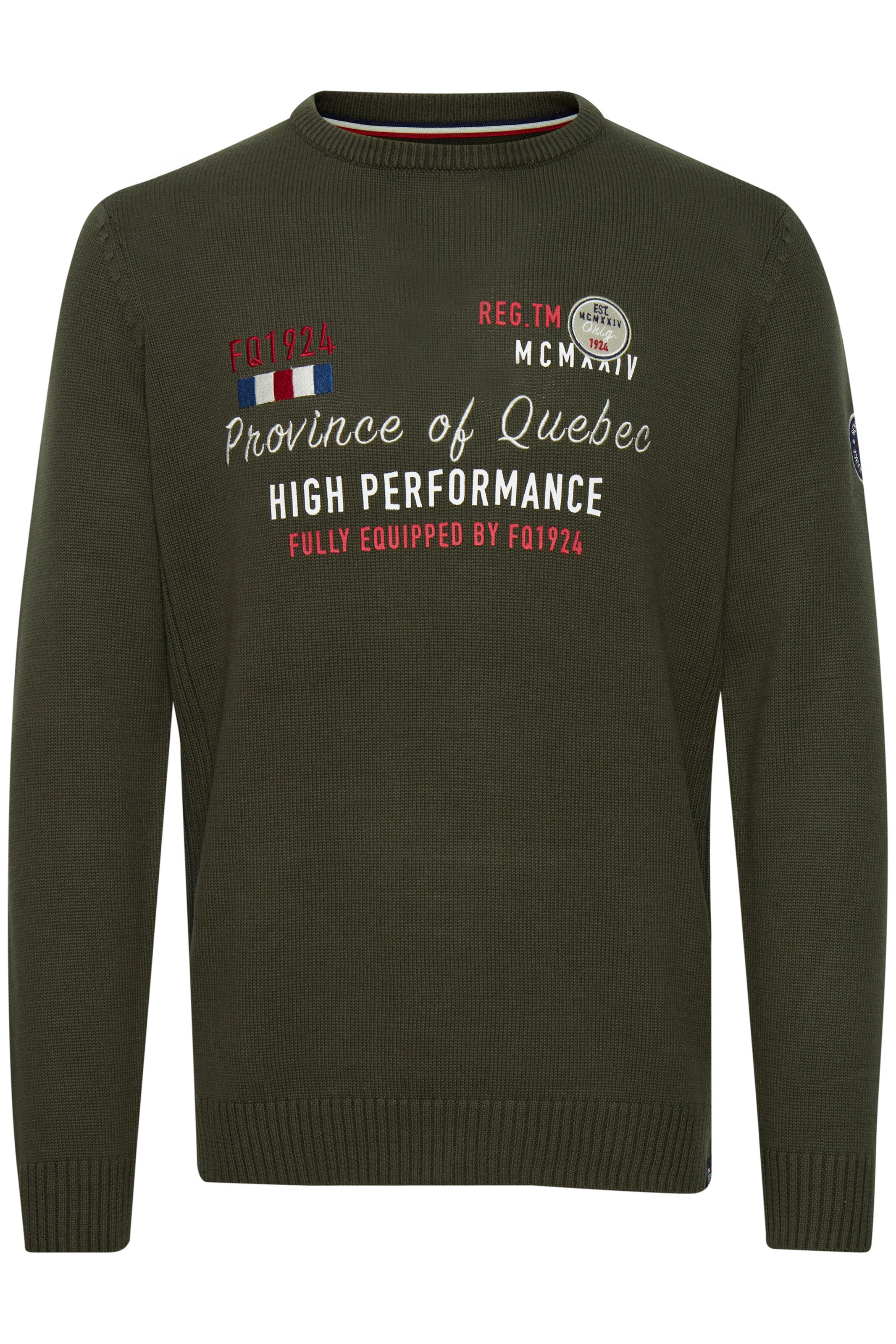 FQ1924 Pullover 'ERLO' in Grün: Vorderseite