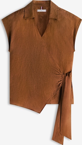 Chemisier TOMMY HILFIGER en marron : devant