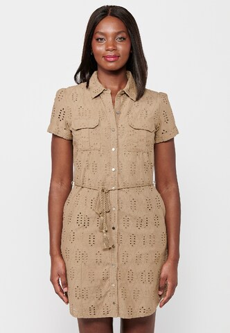 KOROSHI Shirt Dress in Brown: front