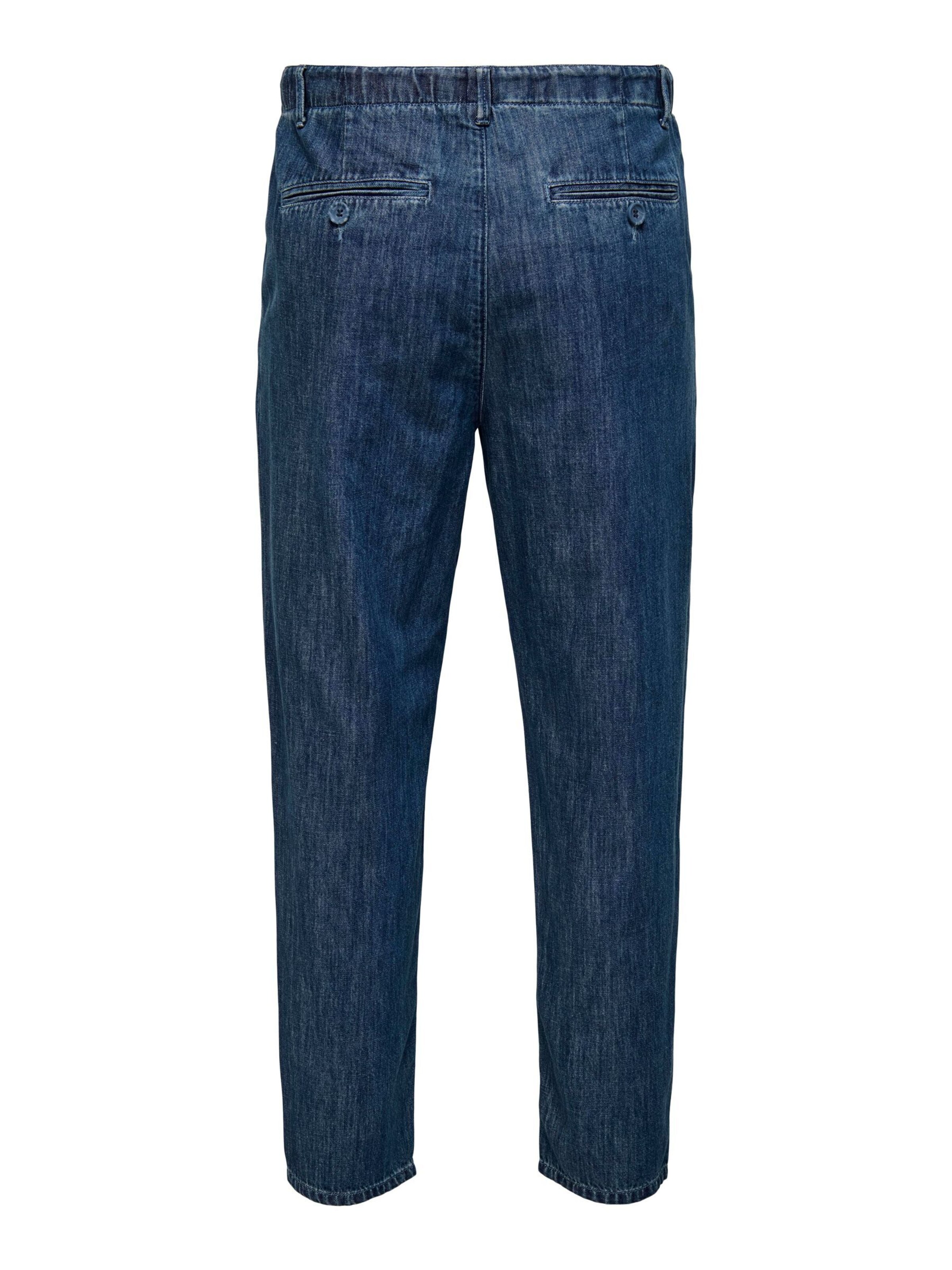 regular Jeans con pieghe 'ONSLeo' di Only & Sons in blu