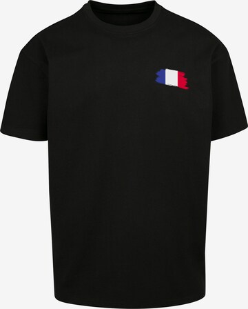 T-Shirt 'France Frankreich Flagge Fahne' F4NT4STIC en noir : devant