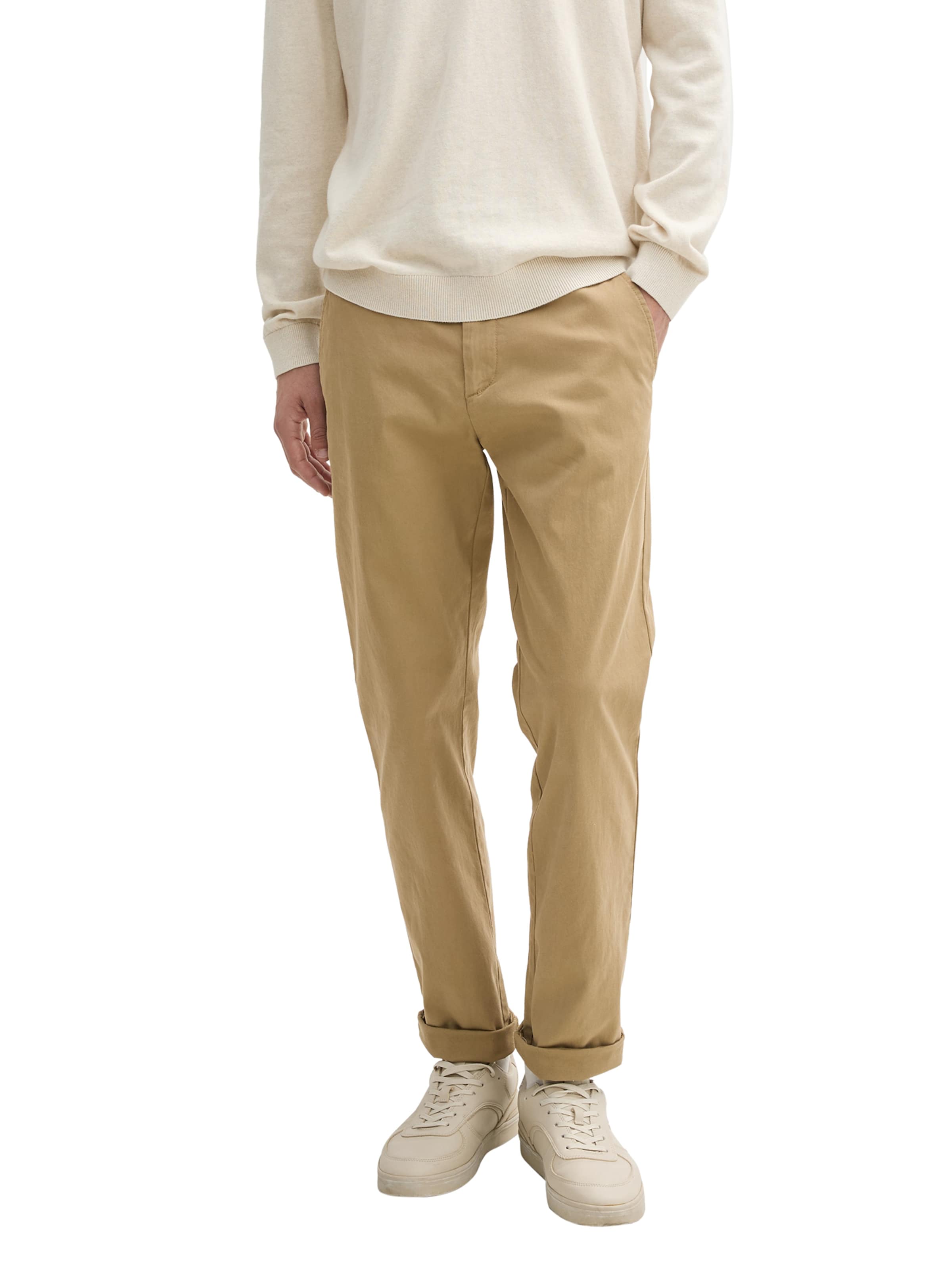 TOM TAILOR Štandardný strih Chino nohavice - Béžová: predná strana