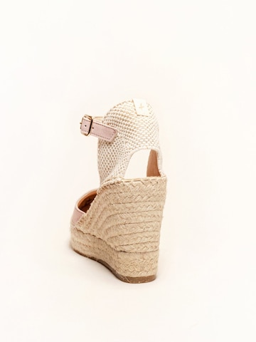 Alhamas - Sandalias con hebilla 'Alpargata Cuña 10 cm' en rosa