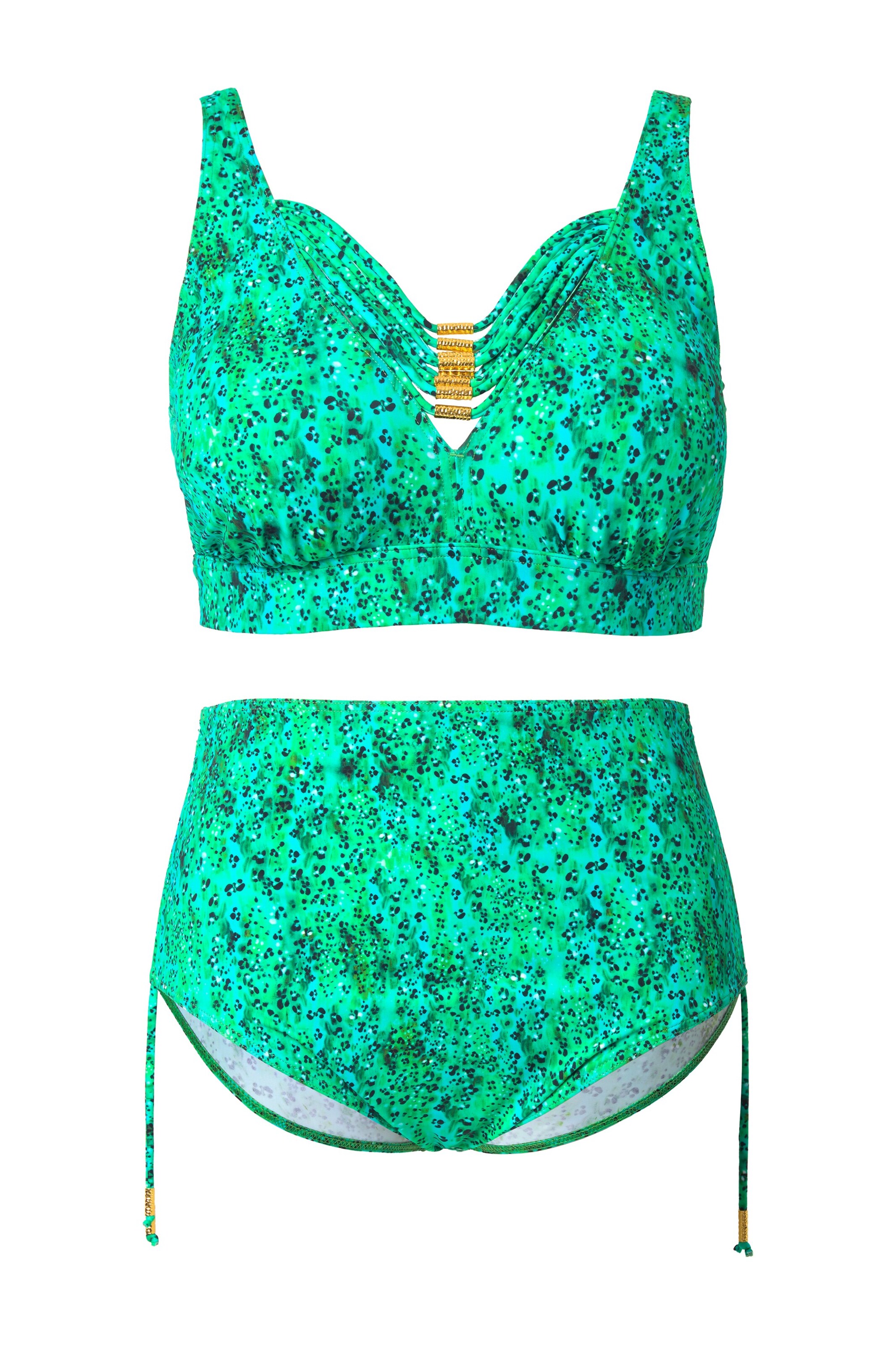 Ulla Popken Bralette Bikini in Green: front