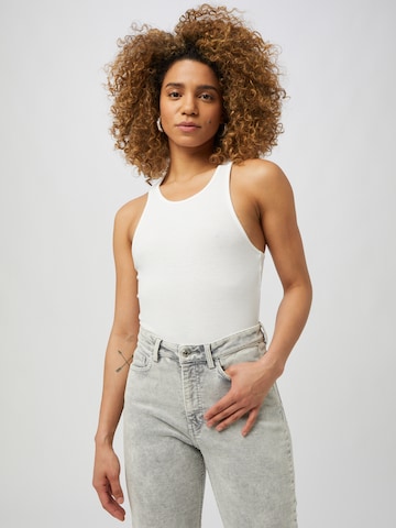 WEEKDAY - Body camiseta 'Adley' en blanco: frente