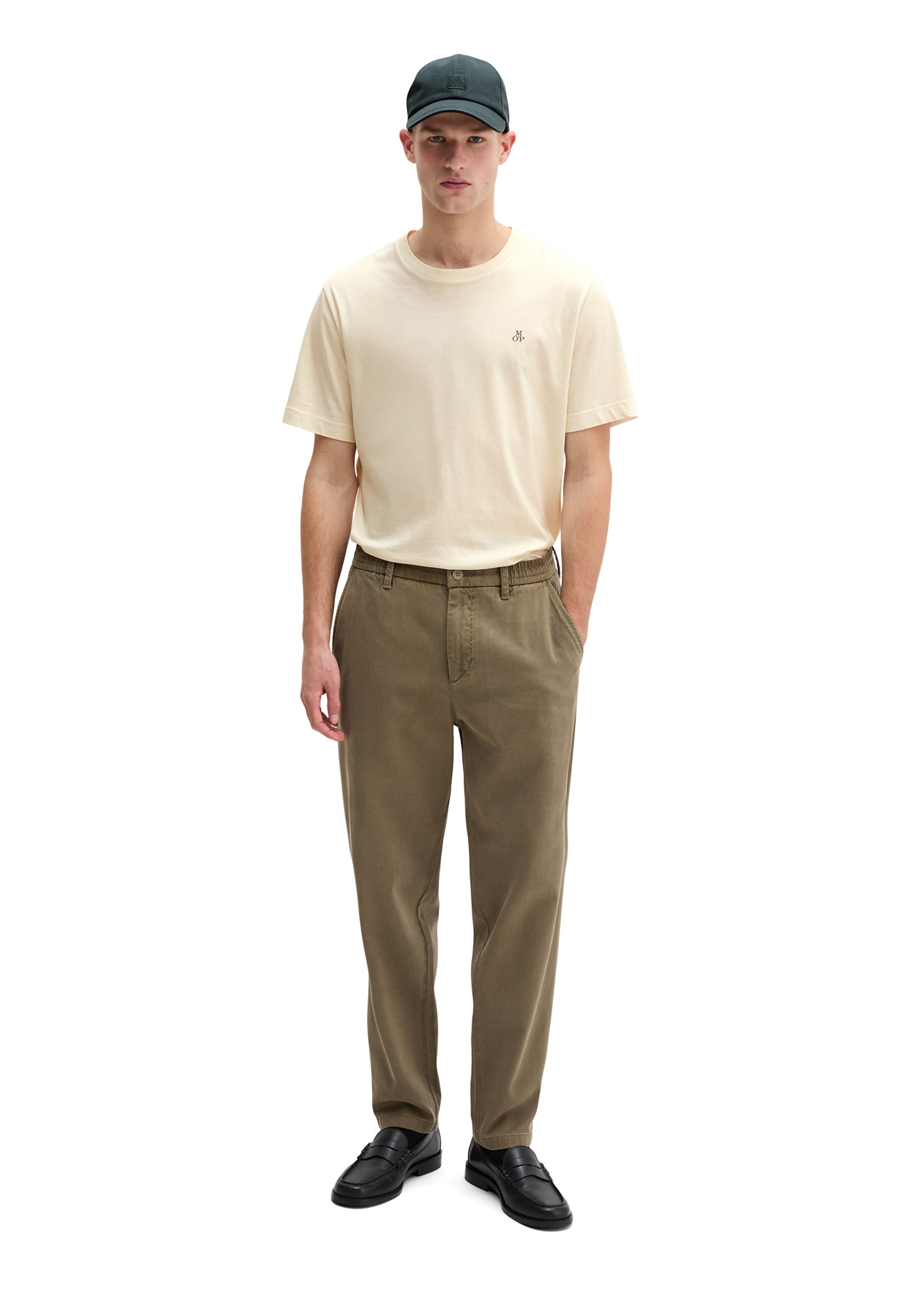Marc O'Polo Tapered Chino trousers 'Belsbo' in Brown