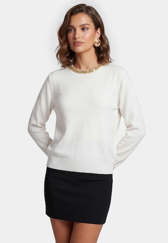 Pull-over faina en blanc : devant