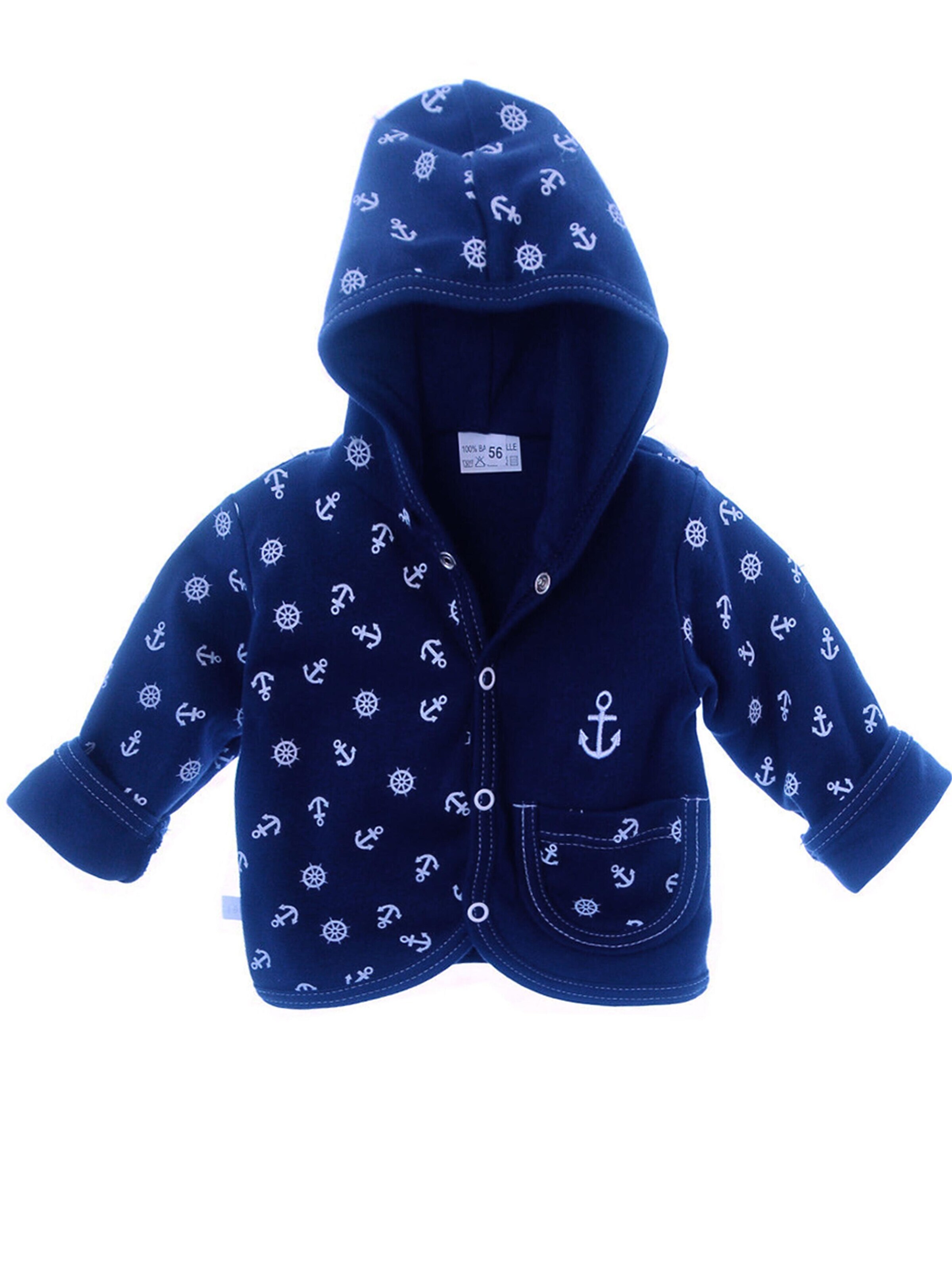 La Bortini Zip-Up Hoodie in Blue: front