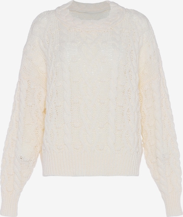 Pull-over faina en blanc : devant