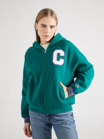 Champion Authentic Athletic Apparel Кофта на молнии в Зеленый: спереди