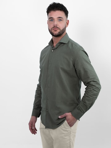 Vercate - Ajuste estrecho Camisa de negocios 'No. 25' en verde