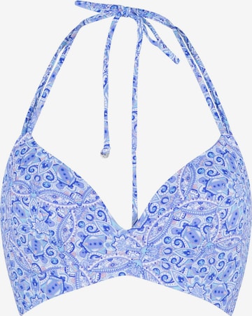LingaDore Triangle Bikini Top in Blue: front